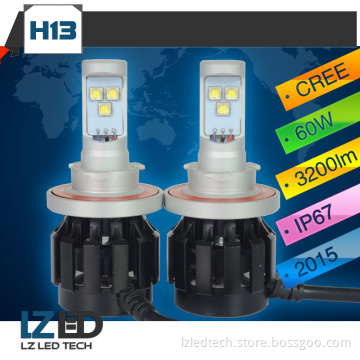 Super Bright H13 All in one car led headlights 60W 3200LM Auto Front Bulb Automobiles Headlamp 6000K Car Lighting system